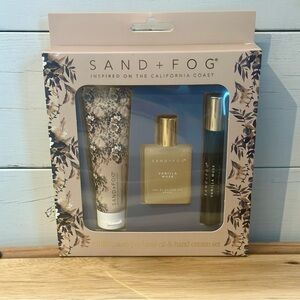 Sand + Fog Vanilla Musk 3pc Gift Set Hand Cream + Perfume Oil Rollers Viral New
